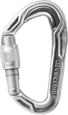 Edelrid Bulletproof Screw Eco Verschlußkarabiner aus Aluminium; silber; mit Schraubverschluss.