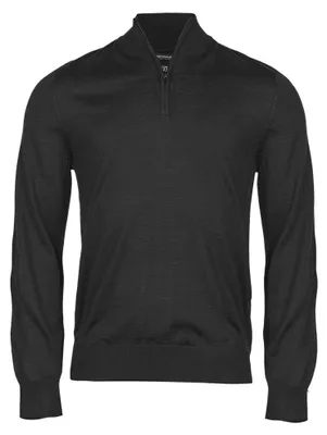 Produktbild von Tee Jays - Pullover mit halbem Reißverschluss für Herren LT1637 (L) (Schwarz)