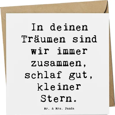 Produktbild von Mr. & Mrs. Panda Grußkarte Spruch Alleine schlafen lernen - Weiß - Geschenk, Trost, Selbstständigkeit, Vertrauen und Liebe, Vertrauem, Zuversicht, faltkarte, anlasskarte