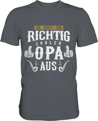 Produktbild von Richtig cooler Opa Herren Premium T-Shirt – Dark Grey / XXL