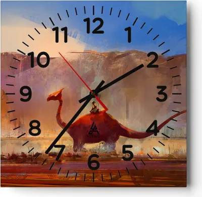 Produktbild von Wanduhr - Quadrat - Glasuhr - Fantasie Märchen - 40x40cm - Schleichendes Uhrwerk - Lautlos - zum Aufhängen bereit - Dekoration Modern - Wanddekoration aus Glas - C4AC40x40-3932