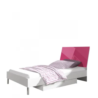 Obrázok produktu pre Detská posteľ 90x200 GORT 2 - biela / lesklá ružová