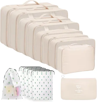 Imagen del producto de Conjunto de organizadores de maleta, de 14 piezas, impermeables, de diferentes tamaños, para viajes más organizados