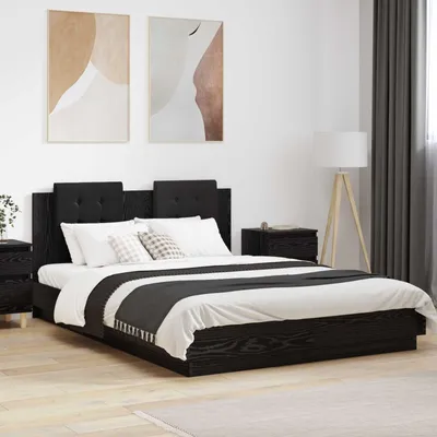 Immagine prodotto di Maison Exclusive - Letto con testiera effetto rovere nero 150 x 200 cm