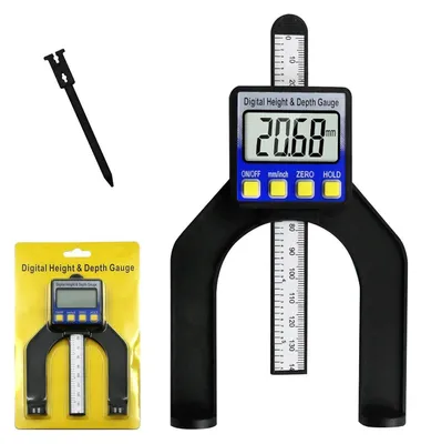 Immagine prodotto di Misuratore di profondità e di altezza digitale, con display LCD e magneti, per la lavorazione del legno e l'ingegneria meccanica, con range da 0 a 85 mm