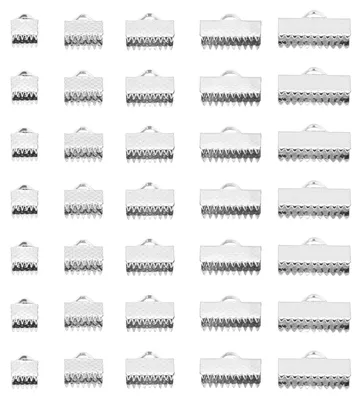 Crimp-Endkappen 300 Stück, 6–16 mm, silber, Legierung, DIY