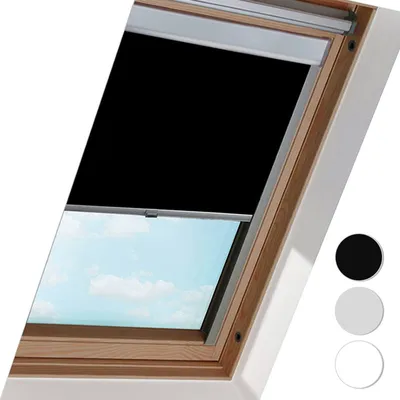 Produktbild von Fiqops Verdunkelungsrollo Dachfensterrollo Dachfenster Sonnenschutz 100% Verdunkelung Thermorollo Fenstersysteme Dachfenster S08 für Velux