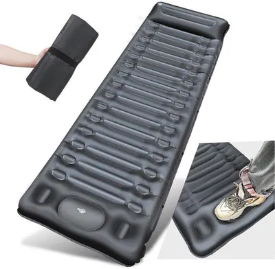 Produktbild von Ibenzoa® Aufblasbare Campingmatratze 14 cm – verstärkte Outdoor-Isomatte mit integrierter Fußpumpe, 300 kg Tragkraft, wasserabweisend