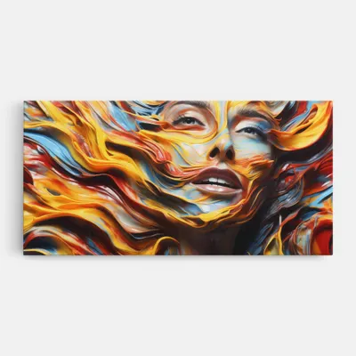 Produktbild von ARTHUB® Leinwandbild 40x80 cm, Painted Woman | Wohnzimmerdekoration, Hängende Bilder, Wanddekoration, Heimdekoration, Frauen, Abstrakte Frauen
