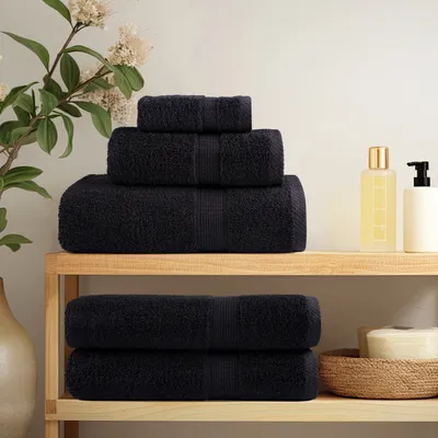 Produktbild von Premium Saunatücher "SOLUND" 25 Stück Schwarz 80x200 cm 550 g/m², Duschtücher DesignMöbel Neu