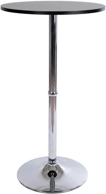 Immagine prodotto di Tavolino da bar rotondo DS25199, nero / struttura cromata - 108 x Ø60 cm, Immagine generata dall'IA