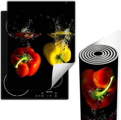 Produktbild von Herdabdeckplatten Glaskeramikfeldabdeckung 40x52 cm Anti Rutsch Matte Aufrollbar, Schwarz Pfeffer