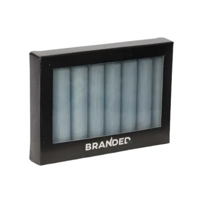 Image de Branded By - Lot de 8 bougies de table - Bleu clair