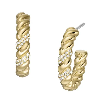 Zdjęcie produktu dla Kolczyki sztyfty Fossil Vintage Twist ze stali nierdzewnej, złoto IP