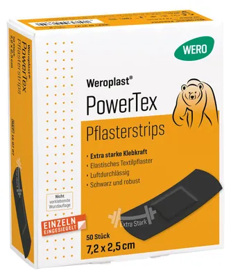 Produktbild von Weroplast PowerTex Pflasterstrips 7,2 x 2,5 cm, 50 Stk/Pkg