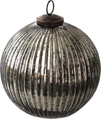 Produktbild von Clayre & Eef Weihnachtskugel Ø 15 cm Schwarz Silberfarbig Glas