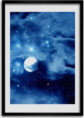 Produktbild von Bild - Bilderrahmen - 50 cm x 70 cm - MDF - Rahmen - Wandkunst Der Vollmond