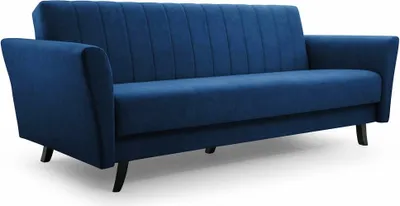 Produktbild von Sofa mit Schlaffunktion und Bettkasten, Kippsofa Klappsofa Schlafsofa Clic-Clack Couch für Wohnzimmer Federkern Sofagarnitur Polstersofa 231x90x93 cm - ANGELLI (Meeresblau - Kronos 9)