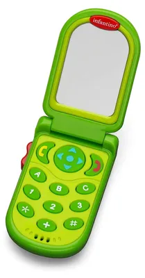 Immagine prodotto di Telefono giocattolo Telefono per bambini Telefono per neonati - Adatto da 6 mesi - Suoni e melodie divertenti - Specchio Peek-a-boo - Turchese