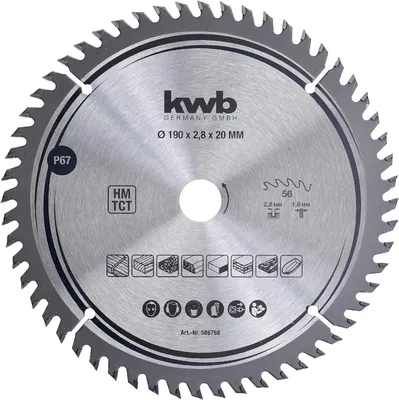 Obrázek produktu pro kwb 586768 Karbidový pilový kotouč 190 x 20 mm 1 ks