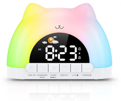 Kinderwekker mit 11 RGB-Nachtlicht, Doppelalarm, Schlummerfunktion