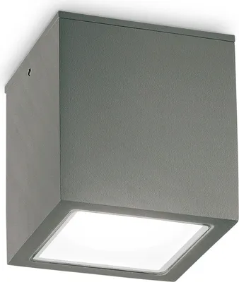 Image de Ideal lux TECHO PL1 SMALL Plafonnier pour l'extérieur avec douille GU10 Structure Anthracite thermolaqué