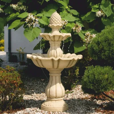 Zdjęcie produktu dla Casa Padrino – barokowa fontanna w kolorze piaskowym, wys. 141 cm – akcesoria dekoracyjne do ogrodu