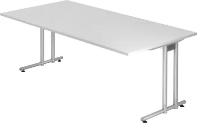 Produktbild von bümö Schreibtisch Serie-N - Nachbildung: Weiß, Größe:  200 x 100 cm