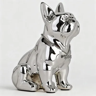 Zdjęcie produktu dla Omgoods - Figurka francuskiego buldoga wykonana z żywicy, 30,5 cm