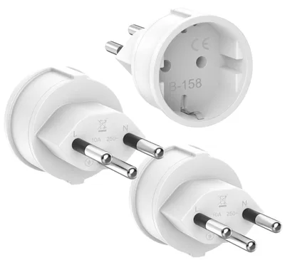 Productafbeelding van Duitsland naar Zwitserland 3 stuks adapters EU naar Zwitserse stekker