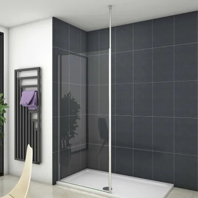 Produktbild von 160x200cm+2030-3200mm Stabilisator 8mm ESG Sicherheitsglas Walk in Dusche Duschwand Nano Glas Duschabtrennung
