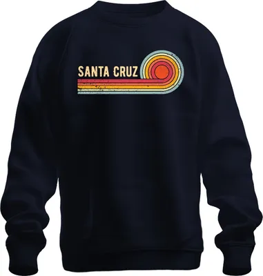Immagine prodotto di SANTA CRUZ Retro Vintage Surf Sun Beach California Waves Felpa Unisex Pullover, Navy, S