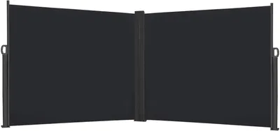 Produktbild von FIVMEN Doppel Seitenmarkise Ausziehbar Sichtschutz 160 x 600cm - Markise Seitensichtschutz Windschutz für Terrasse, Balkon, Garten (Anthrazit)