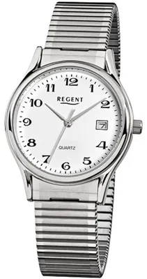Produktbild von Regent F 874 Herren-Armbanduhr, Edelstahl-Gehäuse, Metall-Armband