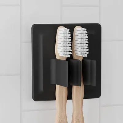 Produktbild von Famanu Halter für elektrische Zahnbürsten - selbstklebend, Wandmontage, schwarz
