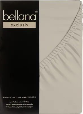 Produktbild von Bellana exclusiv - Edel-Jersey Spannbetttuch 180-200 x 200 cm kiesel 150g/m², 100% gekämmte Baumwolle,