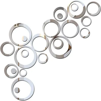 Productafbeelding van Spiegelstickers Rond - Set van 24 - Spiegeltegels - Wandsticker Zelfklevend - Wanddecoratie