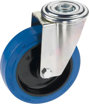 Produktbild von DÖRNER + HELMER Lenkrolle Elastik blau Rückenloch 100 mm 150 kg
