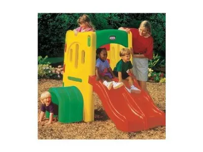 Image de Little Tikes Twin Slide Tunnel Climber, 2 ans, Vert, Orange, Rouge