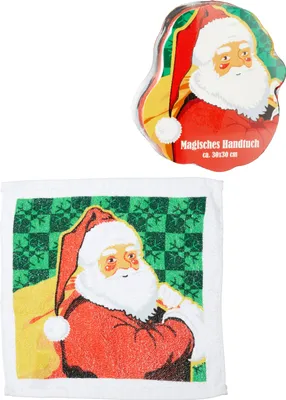 Produktbild von Magisches Handtuch mit Nikolausmotiv, 36 Stück - Gästehandtücher Weihnachten