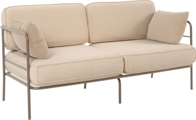 Obrázek produktu pro Selsey Preggel - Zahradní dvoumístná pohovka, 156 cm, vodoodpudivá, béžový/béžový rám