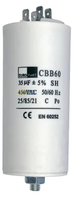 Anlaufkondensator 35 μF 450 V AMP-Steckfahnen