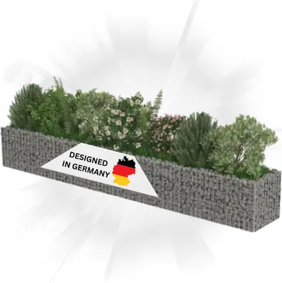 Produktbild von DELUKE® Gabionen Hochbeet ROON aus Stahl | 360x50x50cm | Steinkorb Gabionengitter Ziergabione Steingabione Drahtkorb befüllbar