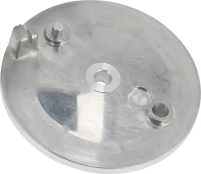 Produktbild von Bremsschild hinten, Alu natur, ohne Bohrung, mit Schlitz - für Simson SR50, SR80