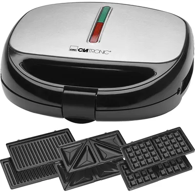 Produktbild von Clatronic® Sandwichmaker 3in1 | Sandwichtoaster, Waffeleisen und Kontaktgrill | 800W | Antihaftbeschichtung  | Sandwich Maker | ST/WA 3670