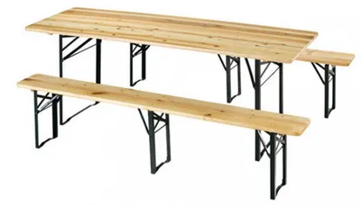 Immagine prodotto di Set Birreria da Giardino Pieghevole in Legno Marrone
