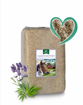 Produktbild von Hanfeinstreu "Lavendel" -  100 Liter - Saugstark, natürlich & duftend für Hühner