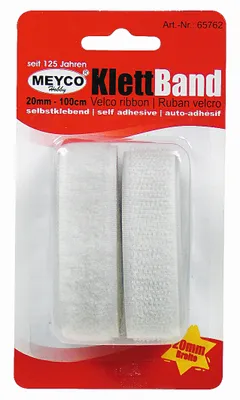Produktbild von Meyco Klettband selbstklebend 2 cm breit 1 m lang Weiß