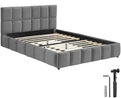 Produktbild von tectake® Polsterbett Shirley Samtbezug mit Steppmuster Belastbarkeit 250 kg