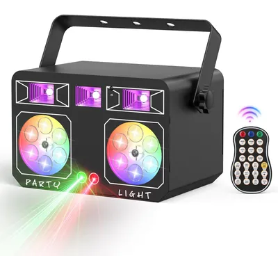 Produktbild von RGBWY 5-in-1 DJ-Lichteffekt - DMX-Bühnenlicht - Rotierendes LED-Muster - Laserlicht - 220 V - EU-Stecker - 10–50 W